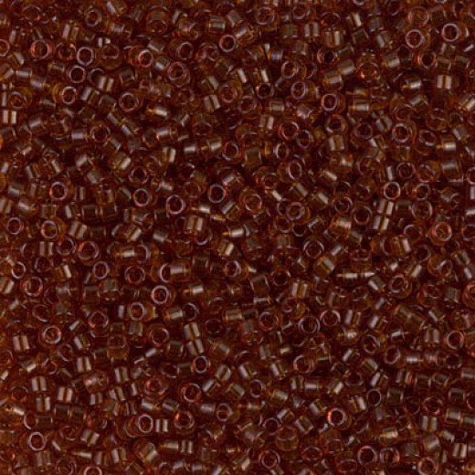 DB0709 Transparent Dark Topaz, Size 11/0 Miyuki Delica Beads, wholesale pack of 50g approx.