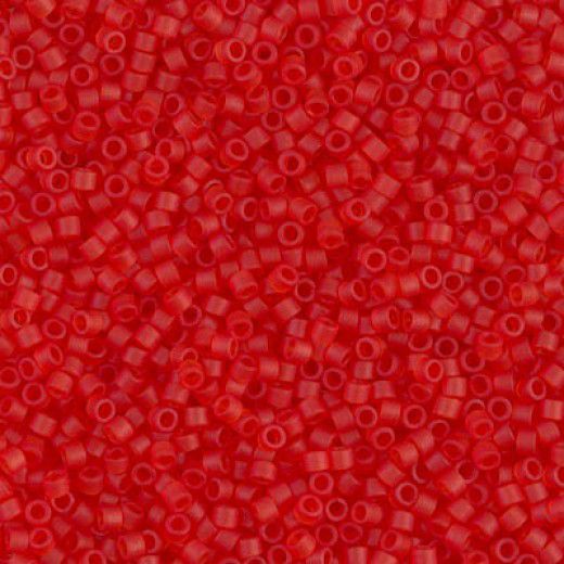 DB0745 Red-Orange Matte Transparent, Size 11/0 Miyuki Delica Beads, wholesale pack of 50g approx.
