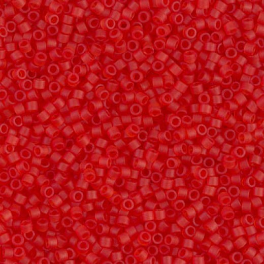 DB0745 Red-Orange Matte Transparent, Size 11/0 Miyuki Delica Beads, wholesale pack of 50g approx.