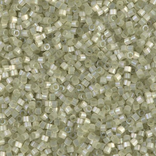 DB1815 Pale Lime Dyed Satin Silk, Size 11/0 Miyuki Delica Beads, wholesale pack of 50g approx.