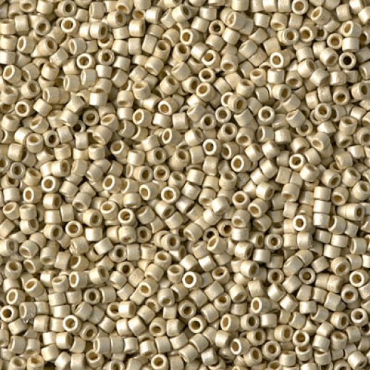 DB1831F Duracoat Galvanised Matte Silver, Colour Code 1831F, Size 11/0 Miyuki Delica Beads, wholesale pack of 50g approx.