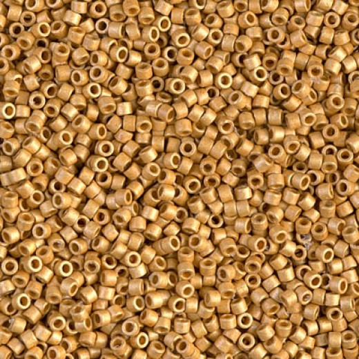 DB1832F Duracoat Galvanised Matte Gold, Colour Code 1832F, Size 11/0 Miyuki Delica Beads, 5.2 g approx.