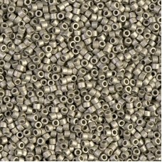 DB1851F Duracoat Galvanised Matte Light Pewter, Colour Code 1851F, Size 11/0 Miyuki Delica Beads, wholesale pack of 50g approx.