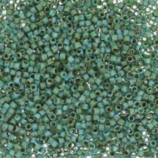 DB2264 Opaque Turquoise Blue Picasso, size 11/0 Miyuki Miyuki Delica Beads, 5.2g approx.