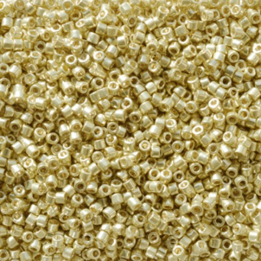 DB2502 Yellow Galvanised Duracoat, size 11/0 Miyuki Miyuki Delica Beads, 50g wholesale bag