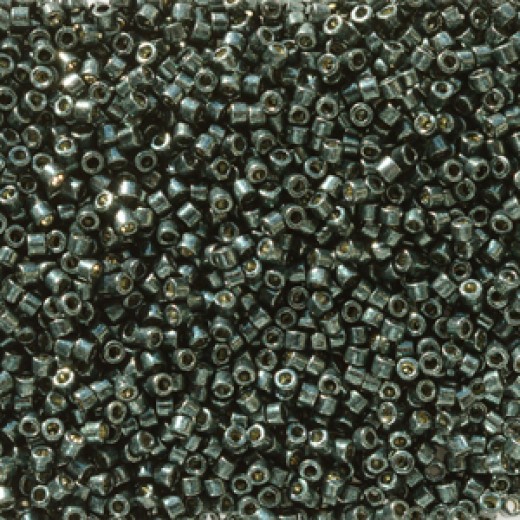 DB2507 Black Moss Galvanised Duracoat, size 11/0 Miyuki Miyuki Delica Beads, 5.2g approx.