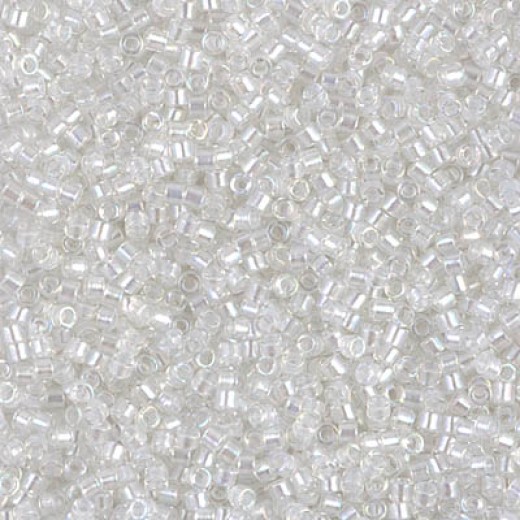 DB1671 Pearl Lined Crystal AB, Size 11/0 Miyuki Delica Beads, Wholesale bag of 50g