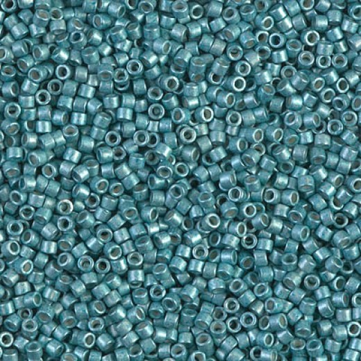 DB1183 Galvanised Semi-Frosted Dark Aqua, Size 11/0 Miyuki Delica Beads, 5.2g approx.