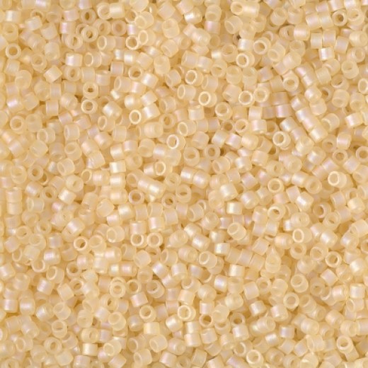 DB1287 Matte Transparent Crystal Ivory Luster, Size 11/0 Miyuki Delica Beads, 5.2g approx.