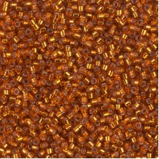 DB1333 Dyed Silver Lined Burnt Orange, Size 11/0 Miyuki Delica Beads, 5.2g appro...