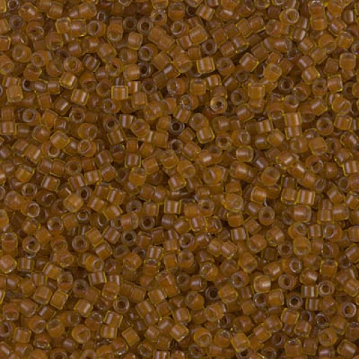 DB1391 Mustard Lined Amber, Size 11/0 Miyuki Delica Beads, 50g Wholesale Pack