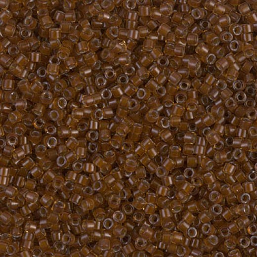 DB1393 Dark Topaz Lined Amber, Size 11/0 Miyuki Delica Beads, 50g Wholesale Pack