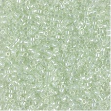 DB1474 Transparent Pale Green Mist Luster, Size 11/0 Miyuki Delica Beads, 5.2g a...
