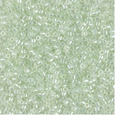 DB1474 Transparent Pale Green Mist Luster, Size 11/0 Miyuki Delica Beads, 5.2g approx.