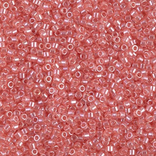 DB1481 Transparent Salmon Luster, Size 11/0 Miyuki Delica Beads, 50g Wholesale Pack