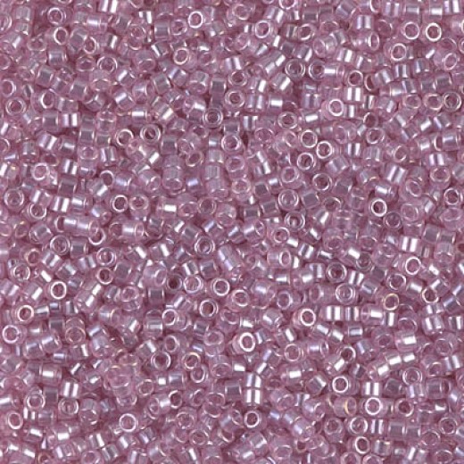 DB1482 Transparent Light Rose Luster, Size 11/0 Miyuki Delica Beads, 5.2g approx.