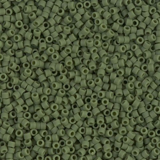 DB1585 Matted Opaque Avocado, Size 11/0 Miyuki Delica Beads, 50g Wholesale Pack