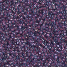 DB1758 Hot Pink Lined Aqua AB, Size 11/0 Miyuki Delica Beads, 5.2g approx.