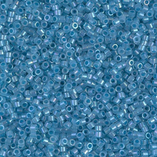 DB1761 Sparkling Sky Blue Lined Opal AB, Size 11/0 Miyuki Delica Beads, 50g Wholesale Pack