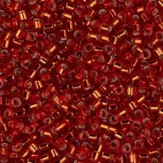 DBM0043 Red/Orange Silver Lined, Size 10/0  Miyuki Delica Beads, Colour code -43...