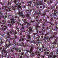 DB0056 Magenta AB Lined-Dyed, Size 11/0 Miyuki Delica Beads, 5.2grms