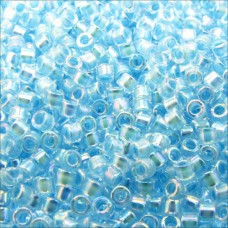 DB0057 Sky Blue AB Lined-Dyed, Size 11/0 Miyuki Delica Beads, 5.2g approx.