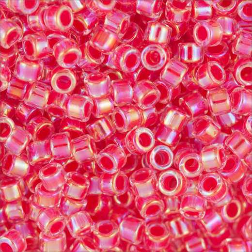 DB0075 Dark Rose AB Lined-Dyed, Size 11/0 Miyuki Delica Beads, 50gm bag