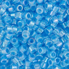 DB0076 Light Blue AB Lined-Dyed, Size 11/0 Miyuki Delica Beads, 5.2g approx.