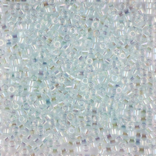 DBM0083 Light Aqua AB Lined-Dyed, Size 10/0 Miyuki Delica Beads, Approx. 5.2g