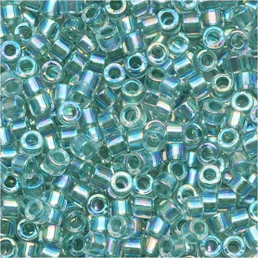 DB0084 Seagreen AB Lined-Dyed, Size 11/0 Miyuki Delica Beads, 5.2g approx.