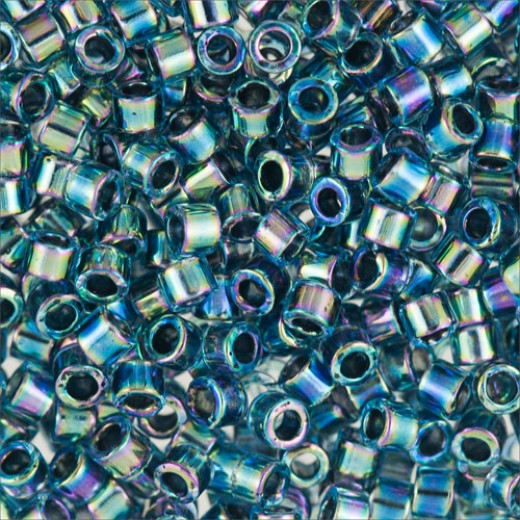 DB0086 Dark Blue AB Lined-Dyed, Size 11/0 Miyuki Delica Beads, 5.2g approx.
