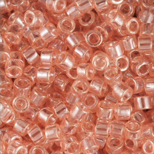 DBL0106 Pink Transparent Glazed Luster size 8/0 Miyuki Delica Beads, Colour 0106, 5.2g approx.