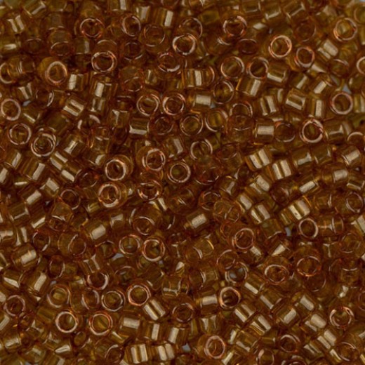 DB0118 Yellow Saffron Transparent Gold Luster, Size 11/0 Miyuki Delica Beads, 5.2g approx.
