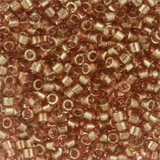 DBL0121 Dark Topaz Gold Luster size 8/0 Miyuki Delica Beads, Colour 0121, 5.2g approx.