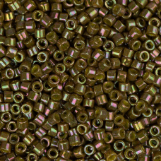 DB0133 Olive Opaque AB Gold Luster, Size 11/0 Miyuki Delica Beads, 5.2g approx.