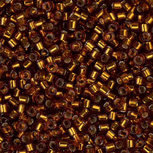 DBS0144 Amber Silver Lined , Colour code 144 Size 15/0 Miyuki Delica Beads, 5.2g apprx.