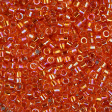 DB0151 Light Orange Transparent AB, Size 11/0 Miyuki Delica Beads, 5.2g approx.