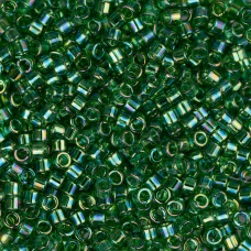 DB0152 Green Transparent AB, Size 11/0 Miyuki Delica Beads, 5.2g approx.