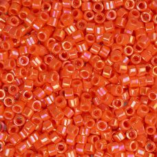DB0161 Orange Opaque AB, Size 11/0 Miyuki Delica Beads, 5.2g approx.