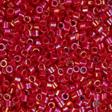 DB0162 Red Opaque AB, Size 11/0 Miyuki Delica Beads, 5.2g approx.