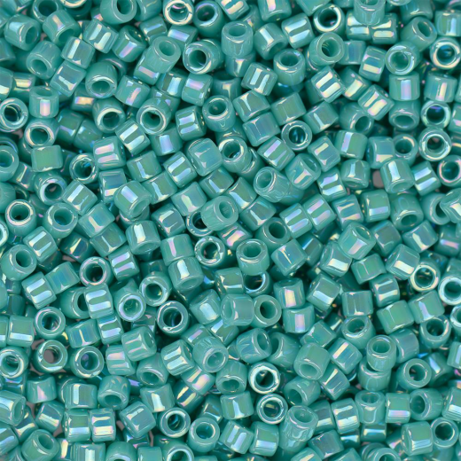 DB0166 Turquoise Opaque AB, Size 11/0 Miyuki Delica Beads, 50gm bag