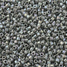 DB0168 Grey Opaque AB, Size 11/0 Miyuki Delica Beads, 5.2g approx.