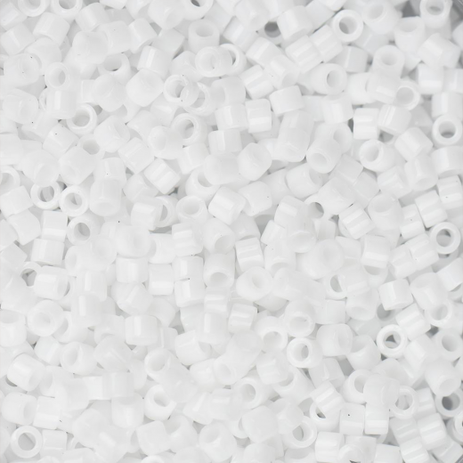 DB0200B Chalk White, Size 11/0 Miyuki Delica Beads, 50gm bag