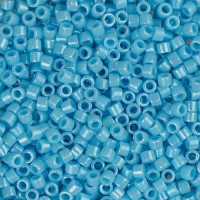 DB0215 Light Blue Opaque AB, Size 11/0 Miyuki Delica Beads, 5.2g approx.
