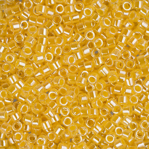 DB0233 Crystal Yellow Ceylon Lined-Dyed, Size 11/0 Miyuki Delica Beads, 50gm bag