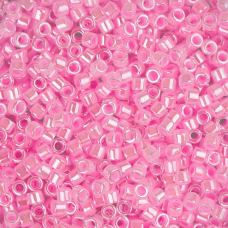 DB0245 Medium Crystal Pink Ceylon Lined-Dyed, Size 11/0 Miyuki Delica Beads, 5.2...