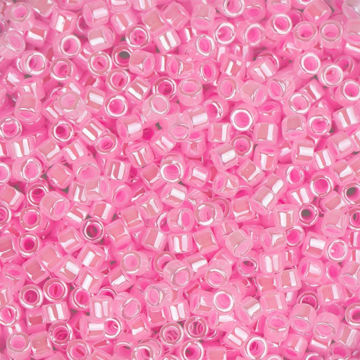 DB0245B Medium Crystal Pink Ceylon Lined-Dyed, Size 11/0 Miyuki Delica Beads, 50gm bag