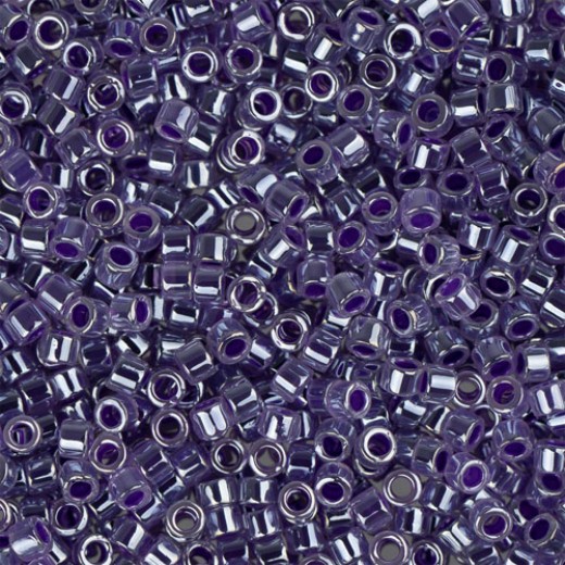 DB0250 Crystal Violet Ceylon Lined-Dyed, Size 11/0 Miyuki Delica Beads, 5.2g approx.