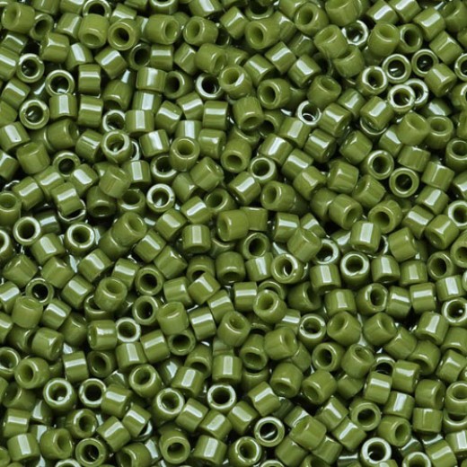 DB0263 Pale Green Lime Opaque Glazed Luster, Size 11/0 Miyuki Delica Beads, 50gm bag