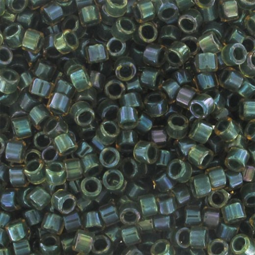 DB0273 Topaz Olive Lined-Dyed, Size 11/0 Miyuki Delica Beads, 5.2g approx.